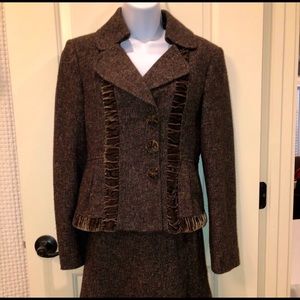 Nanette Leopore Tweed and Velvet Suit